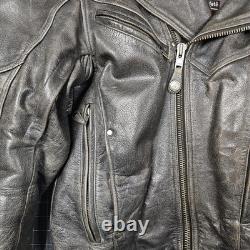Vintage Xpert Leather Jacket Large Armor Harley Made With Kevlar Insulated Read
