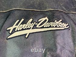 Vintage Y2K Mens Harley Davidson Leather Riding Jacket Distressed Size Large