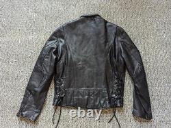 Vintage Y2K black WILSONS LEATHER motorcycle jacket M cafe racer VENTED racing