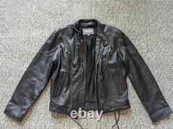 Vintage Y2K black WILSONS LEATHER motorcycle jacket M cafe racer VENTED racing