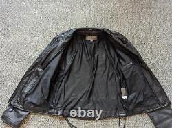 Vintage Y2K black WILSONS LEATHER motorcycle jacket M cafe racer VENTED racing