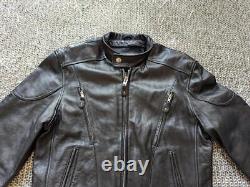 Vintage Y2K black WILSONS LEATHER motorcycle jacket M cafe racer VENTED racing