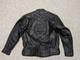 Vintage Y2K motorcycle jacket XL black leather SKULL padded CAFE RACER vented 46