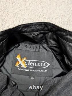 Vintage Y2K motorcycle jacket XL black leather SKULL padded CAFE RACER vented 46