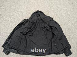 Vintage Y2K motorcycle jacket XL black leather SKULL padded CAFE RACER vented 46