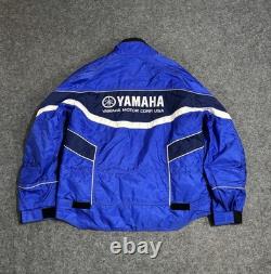 Vintage Yamaha Team Race Zip Jacket Blue Mens Size M Motorcycle Motocross