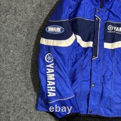 Vintage Yamaha Team Race Zip Jacket Blue Mens Size M Motorcycle Motocross