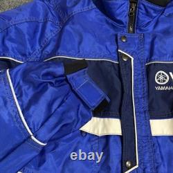 Vintage Yamaha Team Race Zip Jacket Blue Mens Size M Motorcycle Motocross