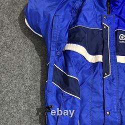 Vintage Yamaha Team Race Zip Jacket Blue Mens Size M Motorcycle Motocross