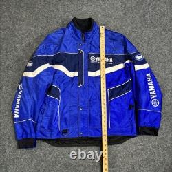 Vintage Yamaha Team Race Zip Jacket Blue Mens Size M Motorcycle Motocross