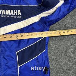 Vintage Yamaha Team Race Zip Jacket Blue Mens Size M Motorcycle Motocross