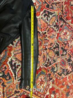 Vintage black leather moto jacket size 36 genuine leather