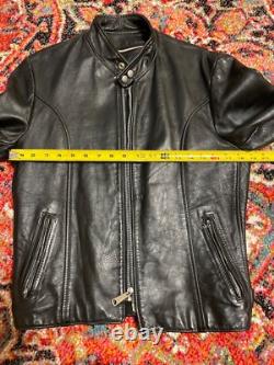 Vintage black leather moto jacket size 36 genuine leather