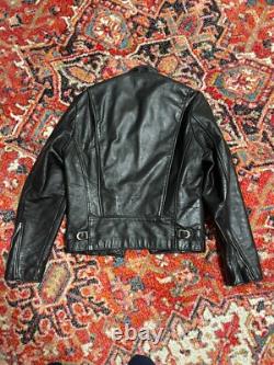 Vintage black leather moto jacket size 36 genuine leather