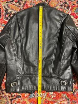Vintage black leather moto jacket size 36 genuine leather