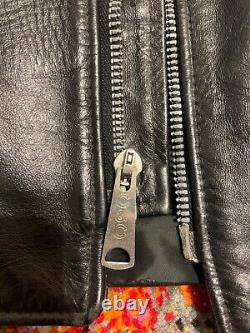Vintage black leather moto jacket size 36 genuine leather