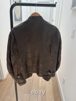 Vintage brown leather moto jacket Men's Medium