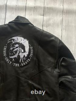Vintage diesel leather jacket mens large
