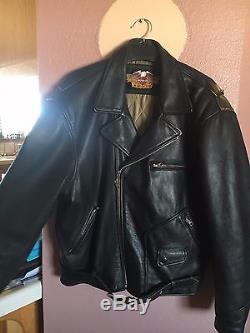 Vintage harley davidson leather jacket with large embossed eagle rare xl