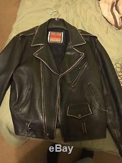 Vintage harley davidson leather jacket with large embossed eagle rare xl