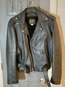 Vintage leather motorcycle jacket