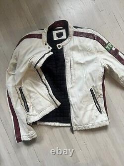 Vintage leather motorcycle jacket mens 40
