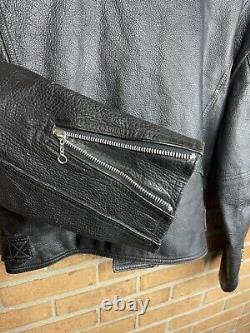 Vintage leather motorcycle perfecto style zup jacket size large 80s 90s