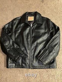 Vintage levi's genuine leather jacket Men's L