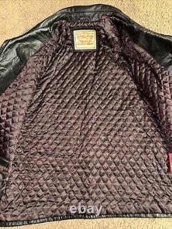 Vintage levi's genuine leather jacket Men's L