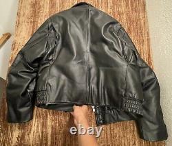 Vintage motorcycle police leather jacket 44 Taylors leatherwear TN Boston