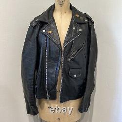 Vintage open road leather motorcycle jacket Size 38