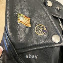 Vintage open road leather motorcycle jacket Size 38