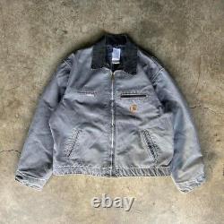 Vintage y2k Gray Carhartt Detroit J97 MTL Blanket Lined Jacket Size XL