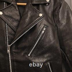 Viva Studio Black Cow Leather Black Rider Jacket Size M Schott Lewis Leather