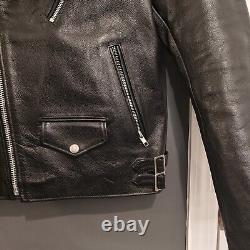 Viva Studio Black Cow Leather Black Rider Jacket Size M Schott Lewis Leather