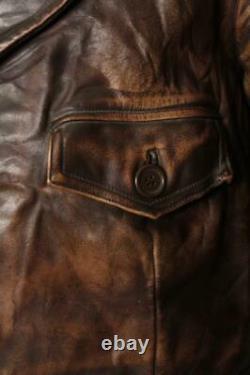 Vtg 1940s AVIATOR Sports Motorcycle Leather Jacket Small