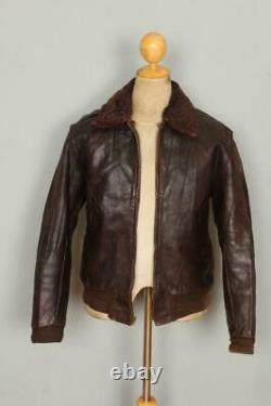 Vtg 1940s HERCULES Sears HORSEHIDE Leather Flight Motorcycle Jacket S/M