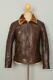 Vtg 1940s HORSEHIDE Half Belt Sports Leather Jacket Size Small