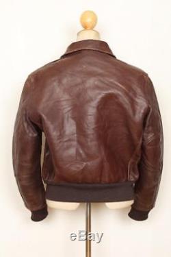 Vtg 1940s HORSEHIDE Leather Flight Motorcycle Jacket Size Medium