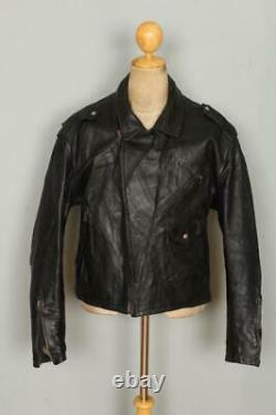 Vtg 1940s HORSEHIDE Leather Motorcycle Biker Jacket Large/XLarge