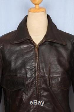Vtg 1940s Irvin Foster HORSEHIDE Leather Flight Motorcycle Jacket Size 40