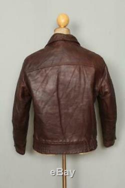 Vtg 1940s SCHOTT PERFECTO Horsehide Leather Motorcycle Jacket Small