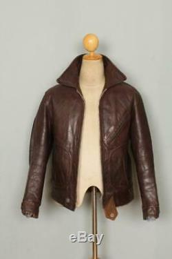 Vtg 1940s SCHOTT PERFECTO Horsehide Leather Motorcycle Jacket Small