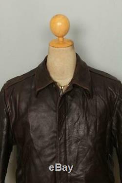 Vtg 1940s Sierra Sports HORSEHIDE Leather Flight Motorcycle Jacket Large