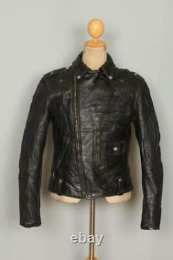 Vtg 1950s BUCO J-21 D-Pocket Horsehide Leather Motorcycle Jacket 38/40