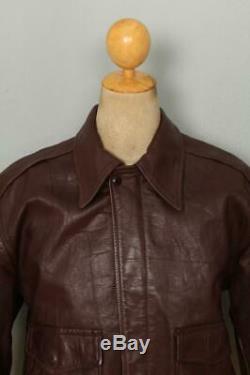 Vtg 1950s Fidelity HORSEHIDE Leather Flight Motorcycle Jacket L/XL