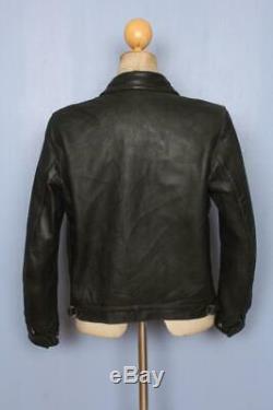 Vtg 1950s HORSEHIDE Leather AVIATOR Sports Motorcycle Work Jacket Small