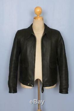Vtg 1950s HORSEHIDE Leather AVIATOR Sports Motorcycle Work Jacket Small