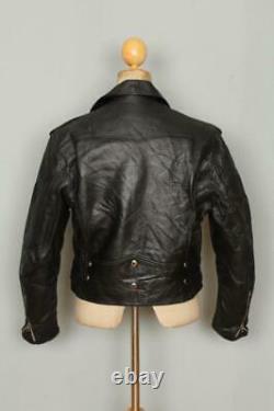 Vtg 1950s WINDWARD 2 Star HORSEHIDE Leather Motorcycle Jacket 40 Medium