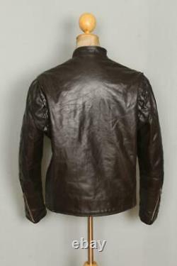 Vtg 1960s CAFE RACER Leather Motorcycle Jacket Medium